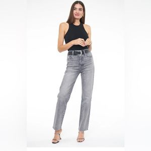 Pistola Cassie Whittier High Rise Straight Jeans organic cotton gray wash NWT 30